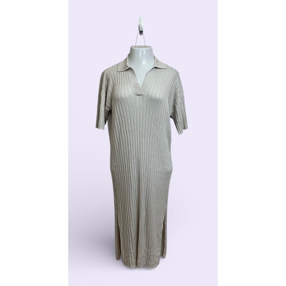 H&M Women's Knit Midi Short Sleeve Dress -‎ Size S